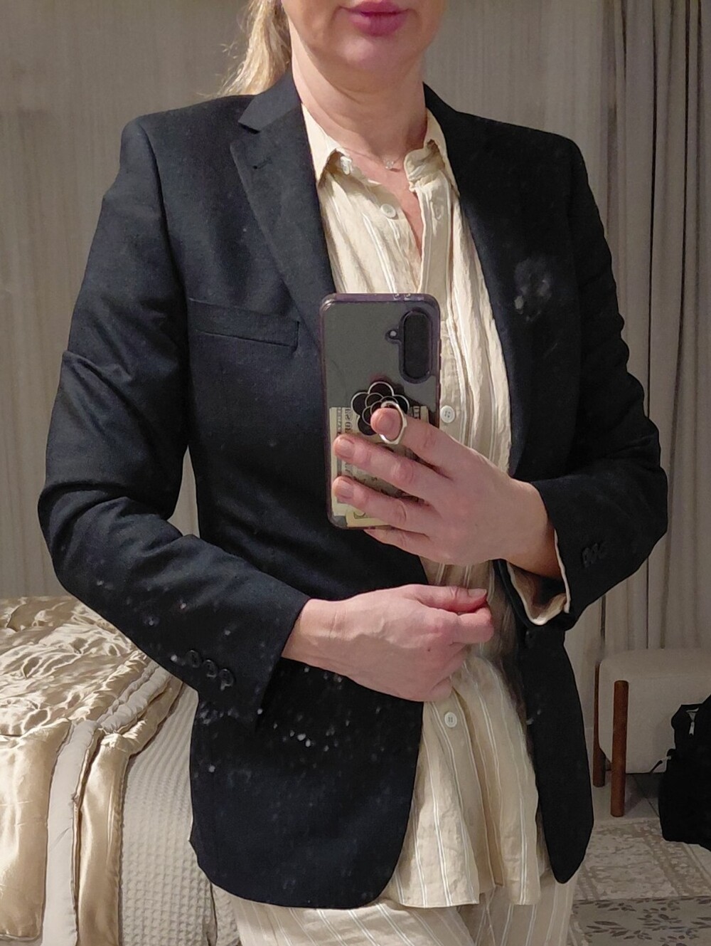 DKNY Black Tailored Blazer Jacket Career Office Business Chic